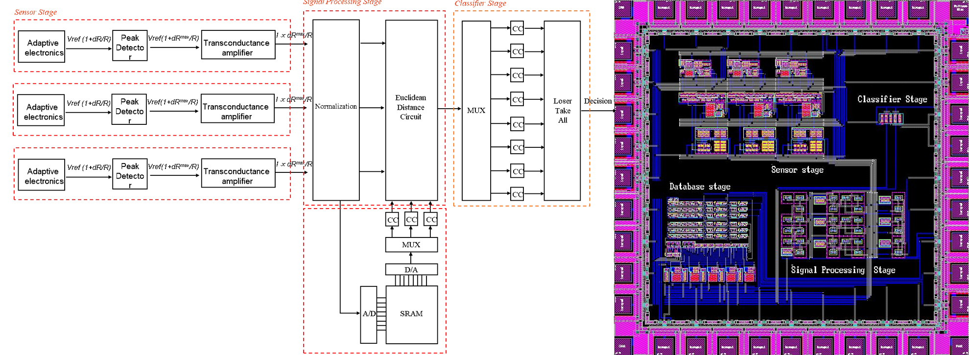Hybrid Analog/Digital complete nose-on-a-chip processor.